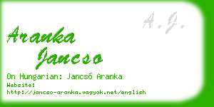aranka jancso business card